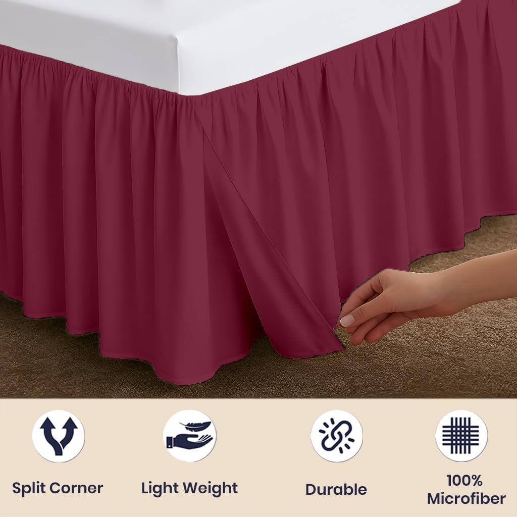 Bedding Split Corner Ruffled Bed Skirt