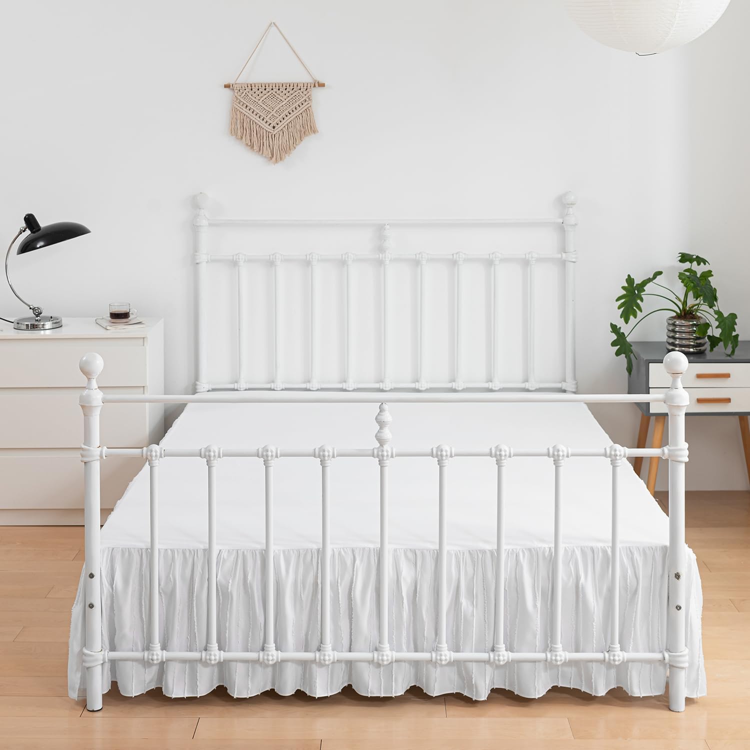 Striped Tufted Split Corner Bed Skirt