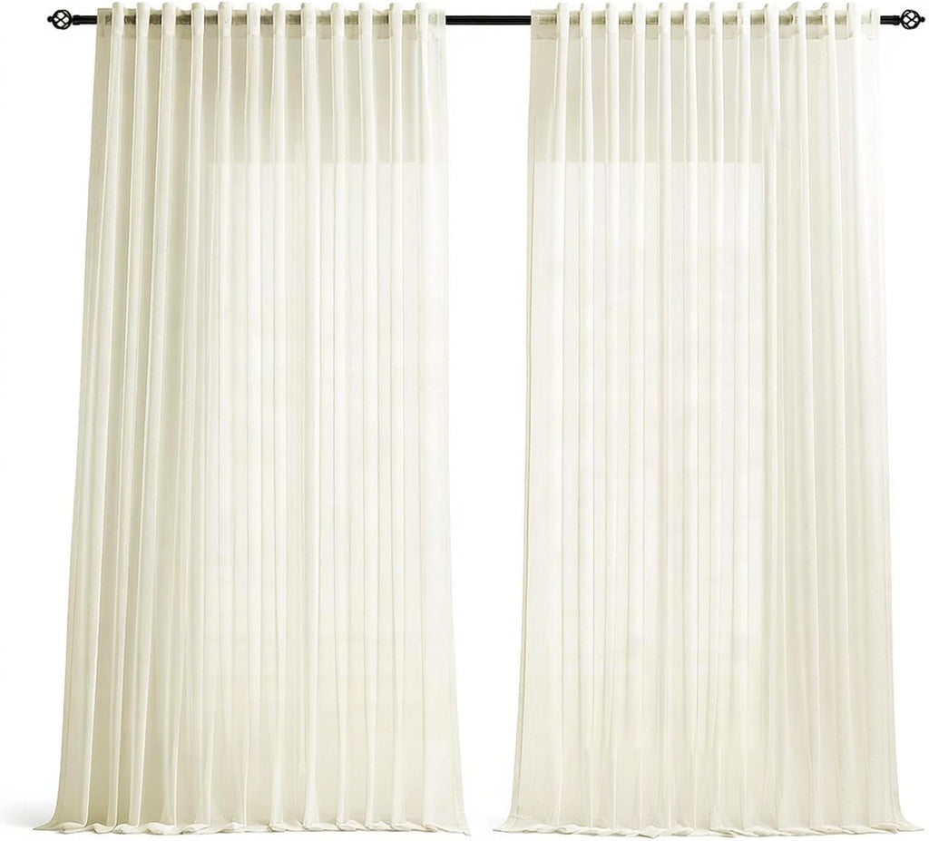 Casa Textured Ivory Sheer Curtains