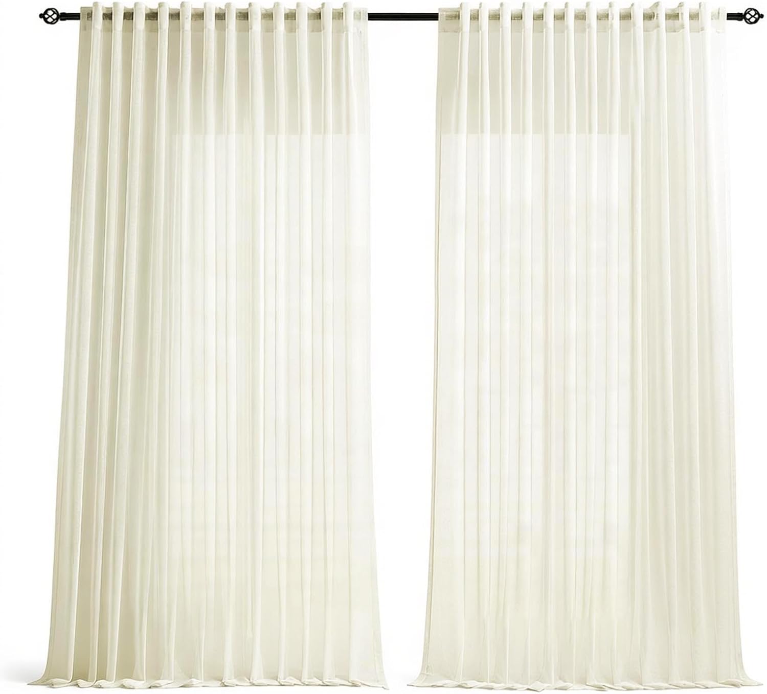 Casa Textured Ivory Sheer Curtains