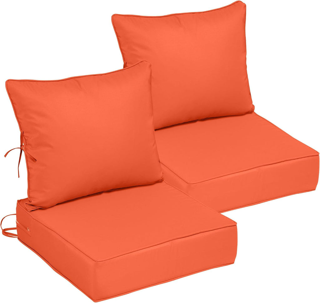 Outdoor Waterproof Deep Seat Cushions Set of 2