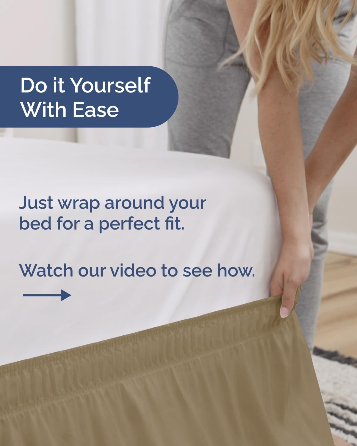 Elastic Wrap Around Pleated Bed Skirt