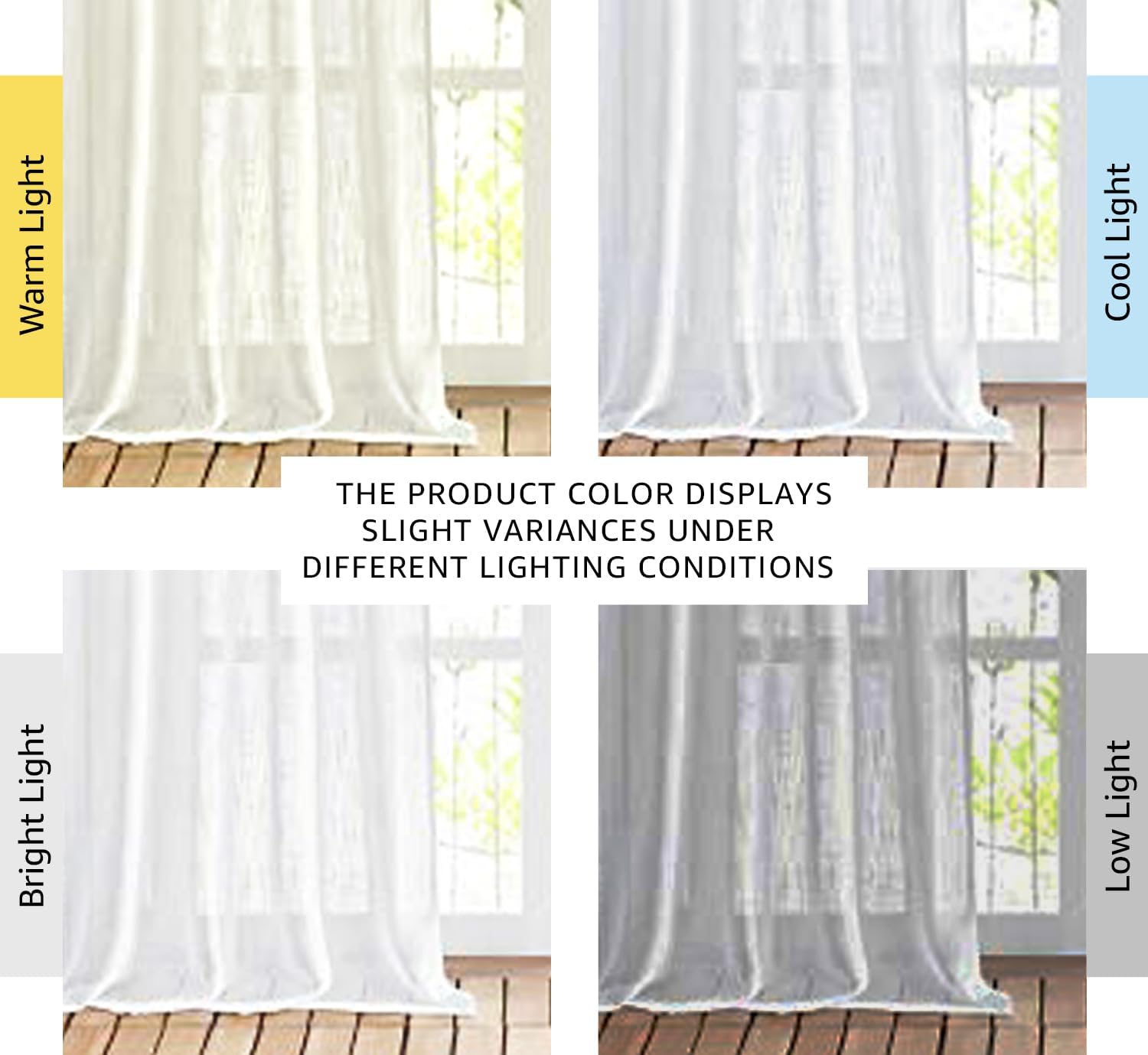 White Linen Semi Sheer Curtains