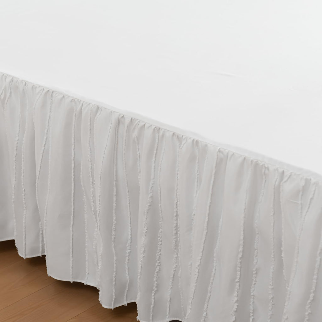 Striped Tufted Split Corner Bed Skirt