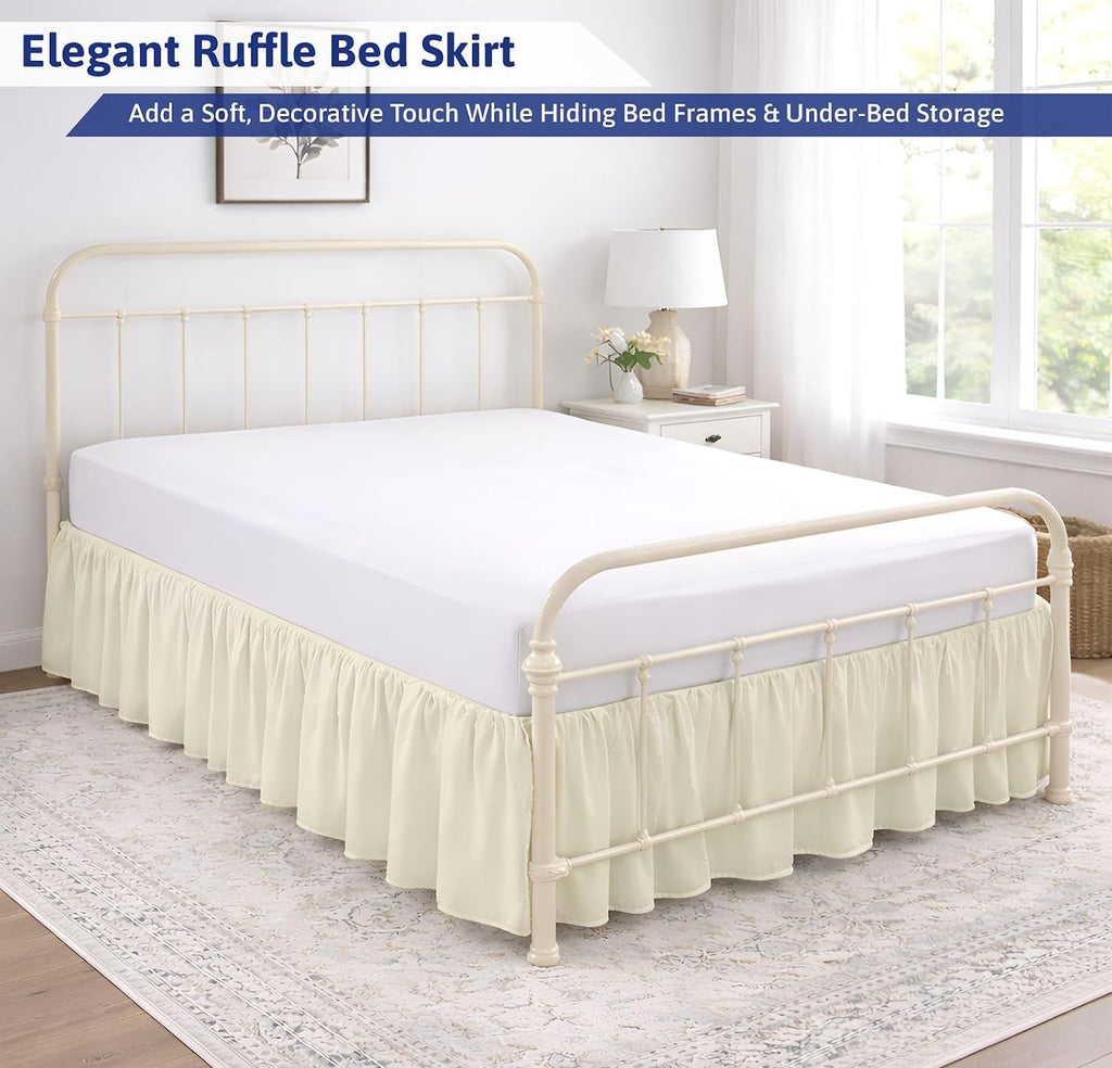 Split Corner Ruffled Bed Skirt