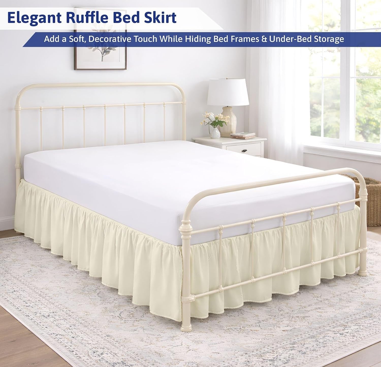 Split Corner Ruffled Bed Skirt
