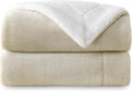 Reversible Sherpa Fleece Throw Blanket