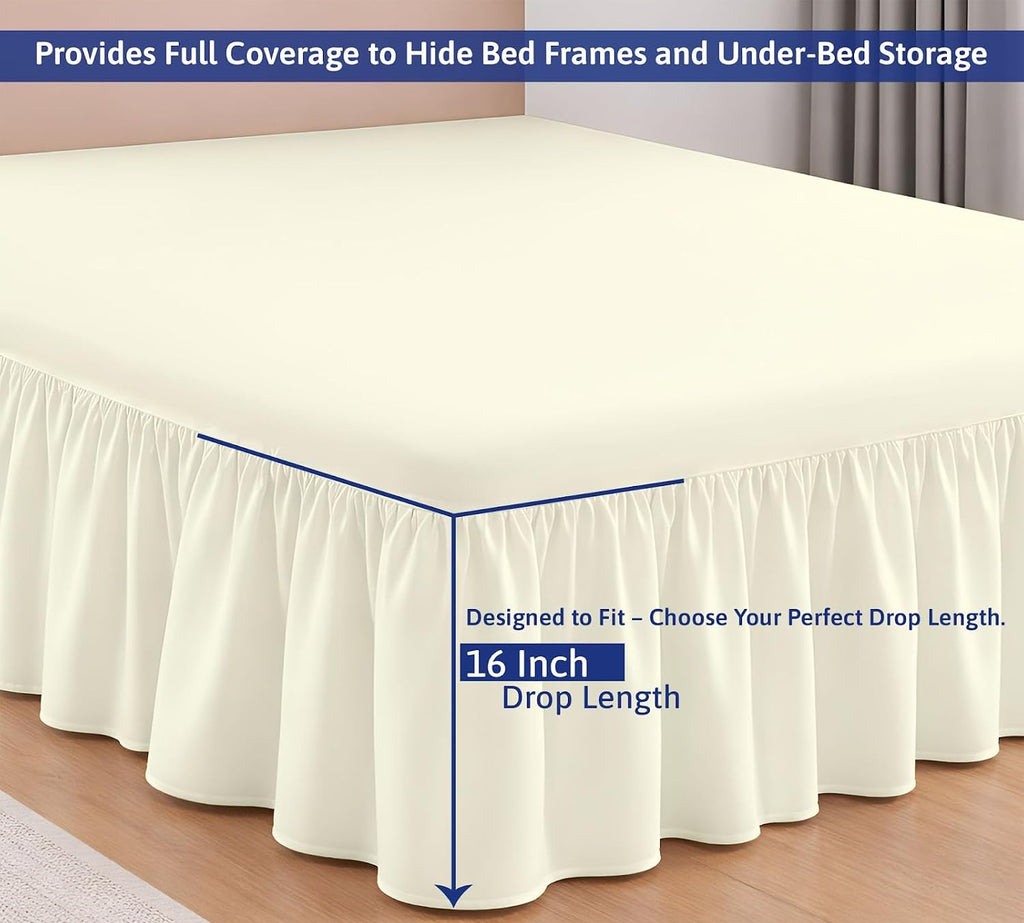Split Corner Ruffled Bed Skirt