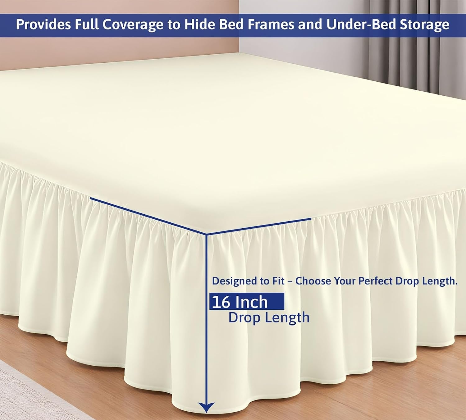 Split Corner Ruffled Bed Skirt