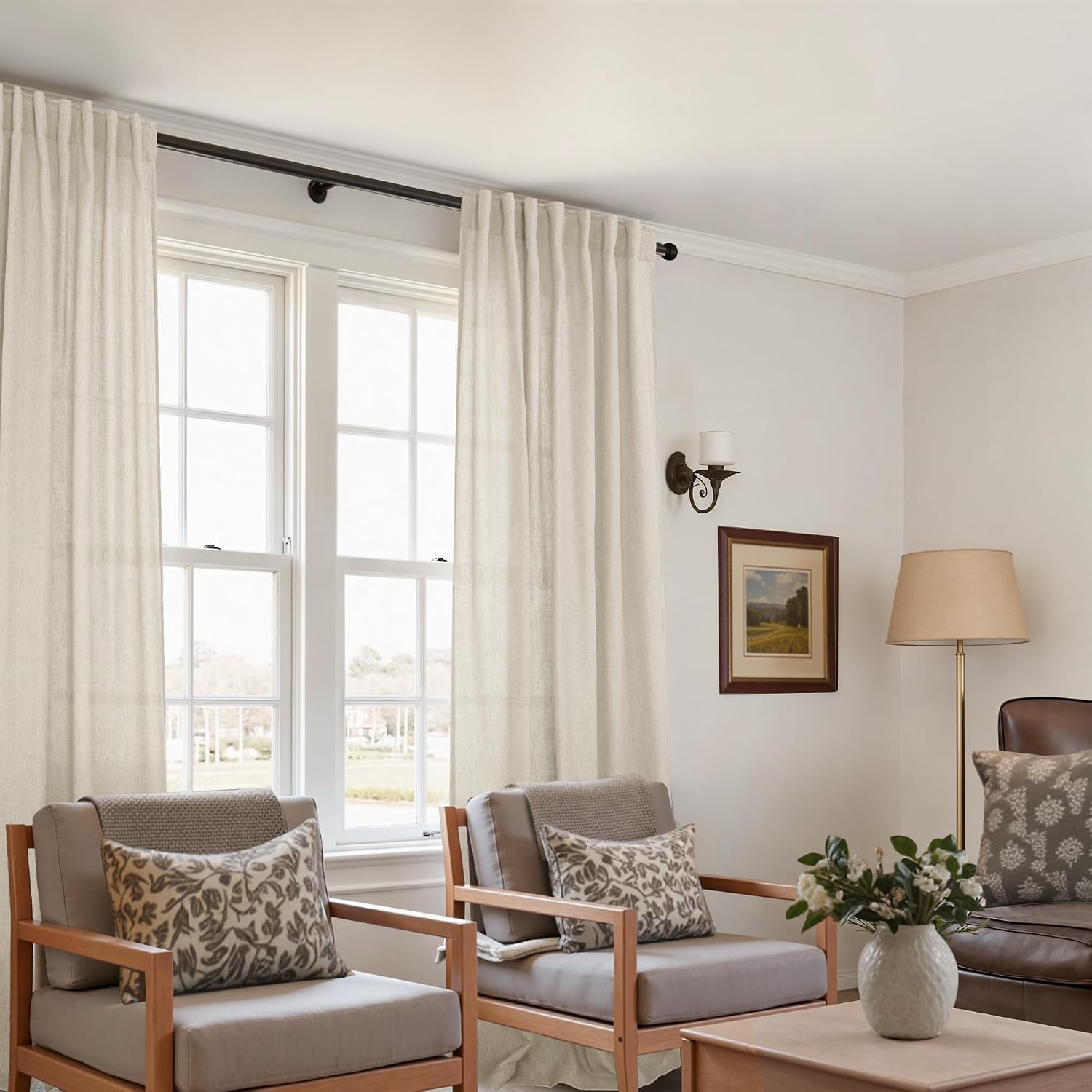 Linen Sheer Window Curtains