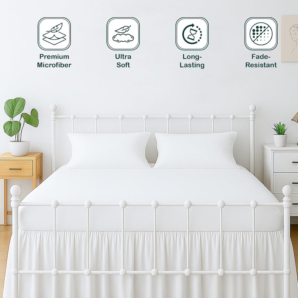 Microfiber Split Corner Ruffled Bed Skirt