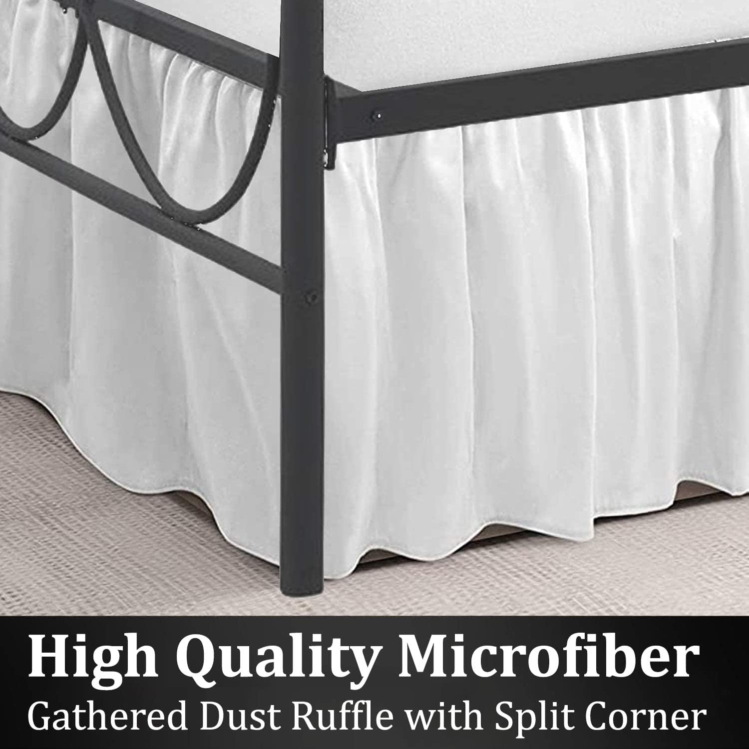 Split Corner Ruffled Bed Skirt