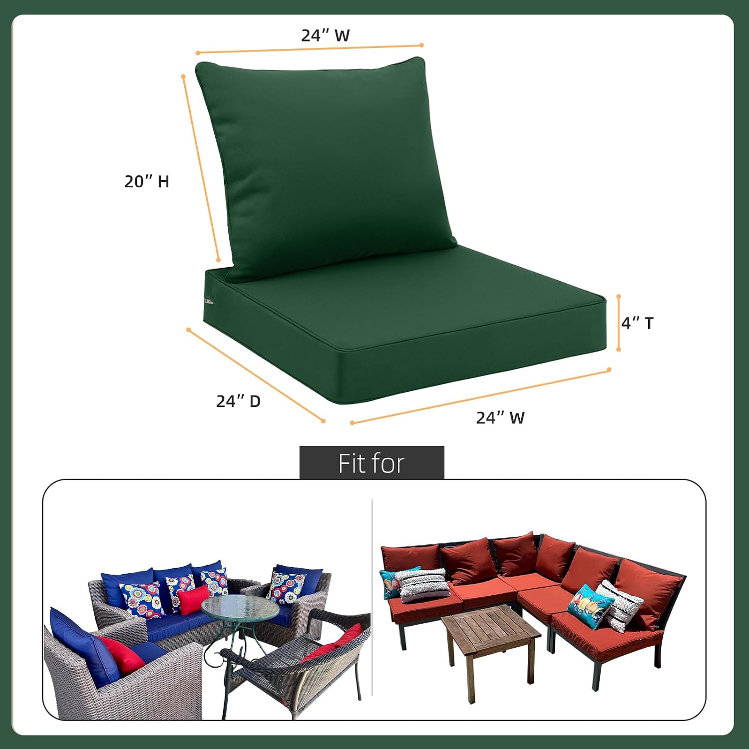 Outdoor Deep Seat Cushion Set
