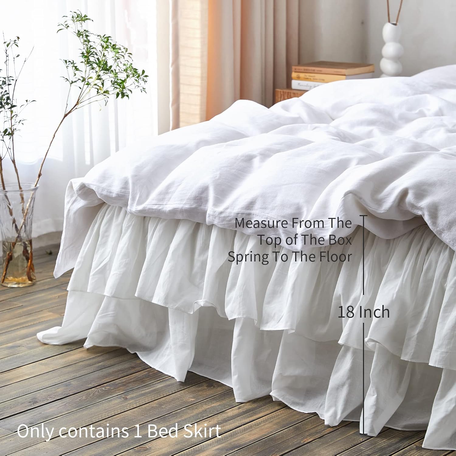 Cotton Voile Ruffled Bed Skirt