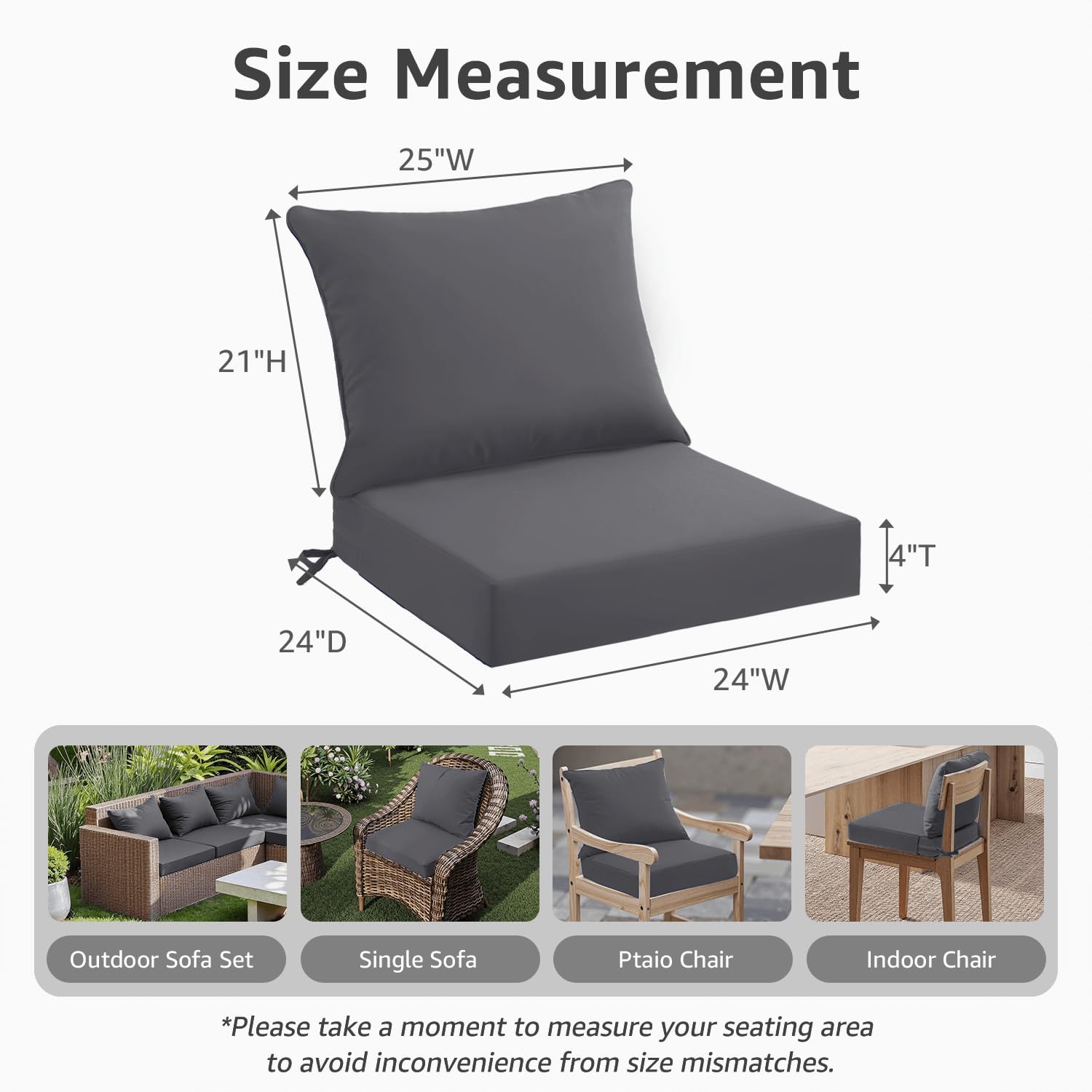 Outdoor Patio Seat Cushion Set