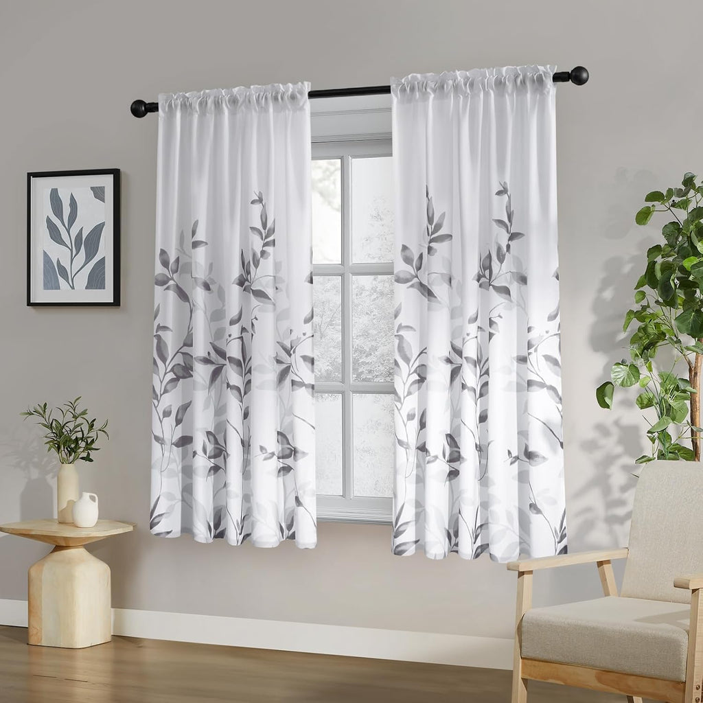 Floral Privacy Sheer Curtains