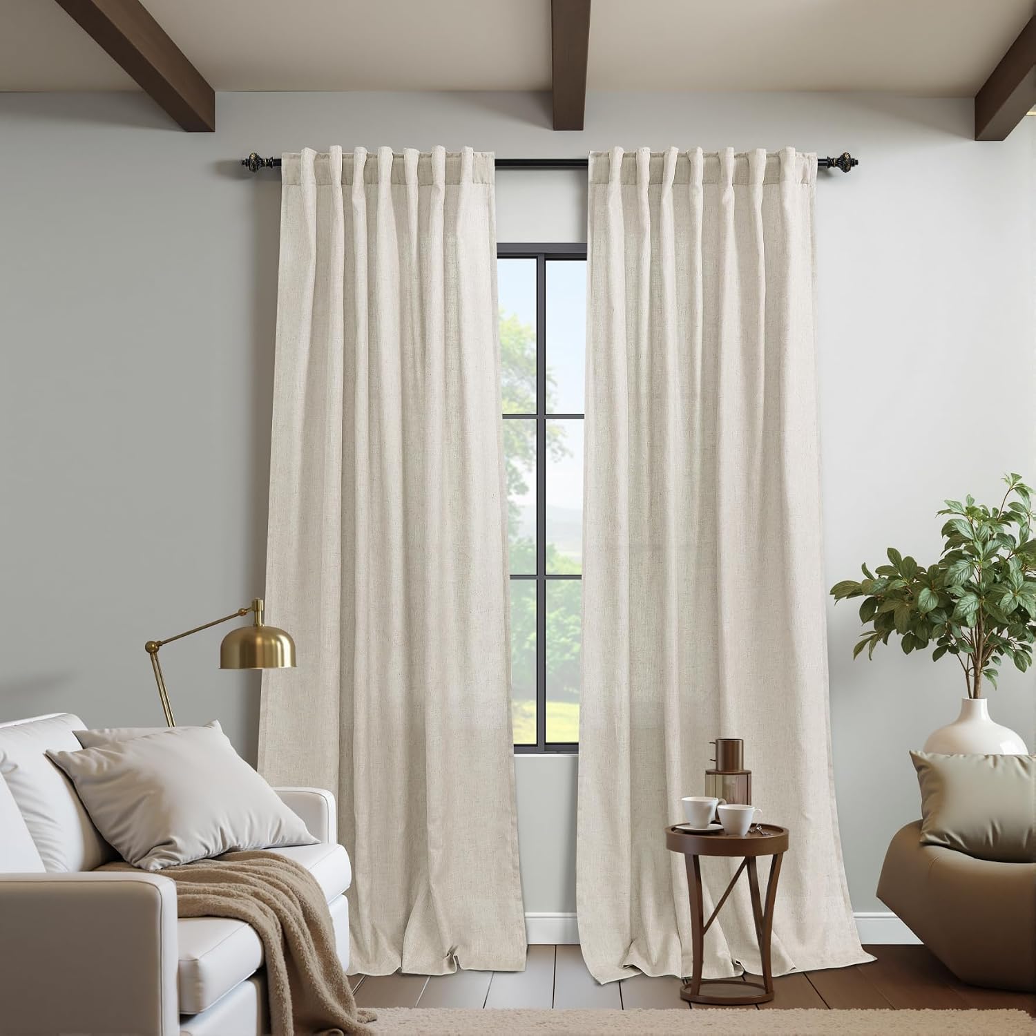 Linen Sheer Window Curtains