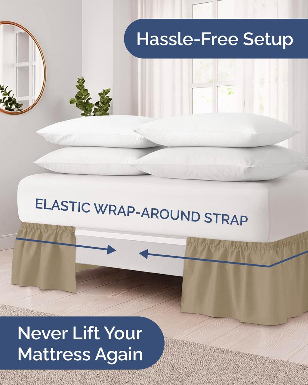 Elastic Wrap Around Pleated Bed Skirt