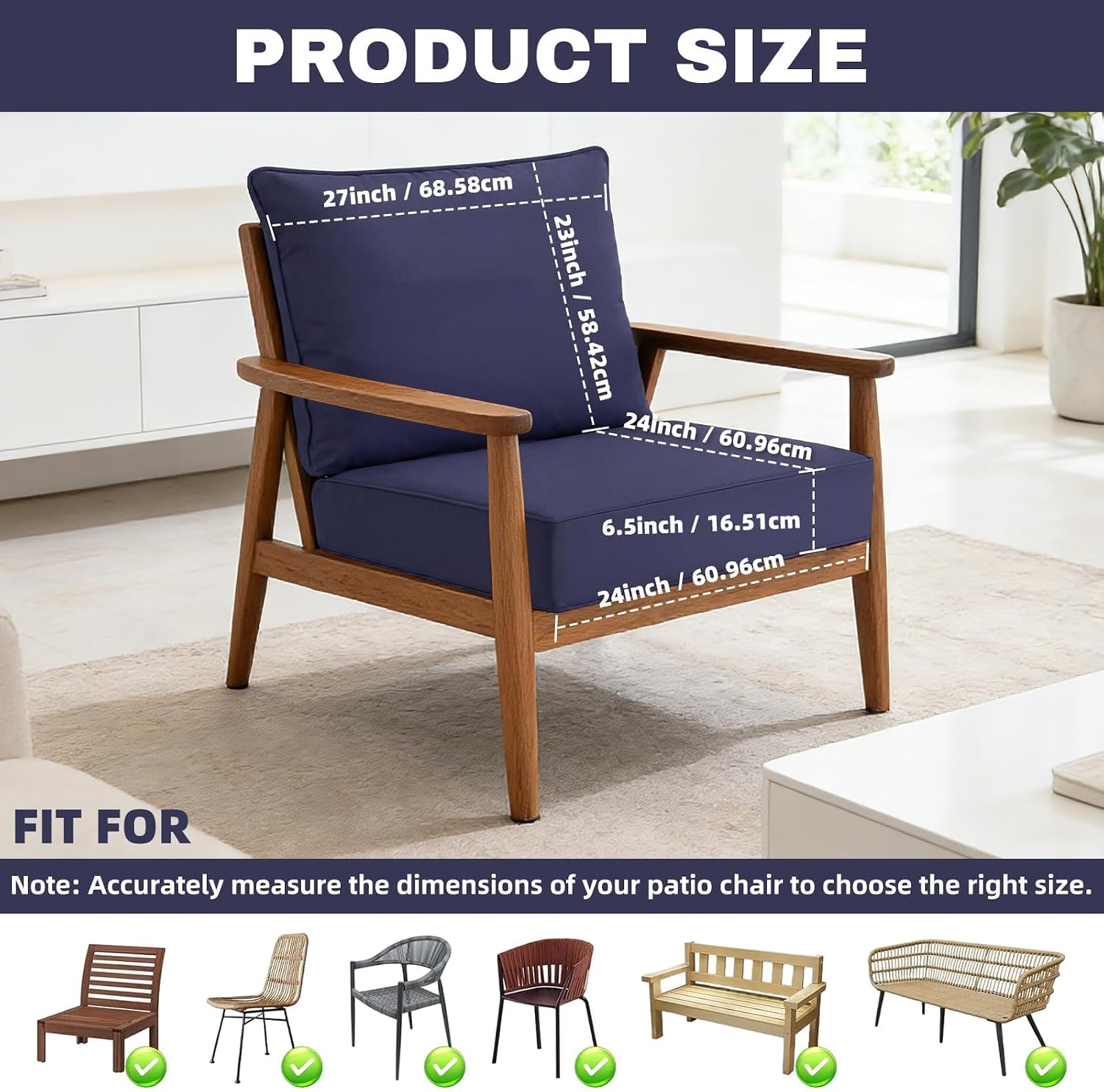 Waterproof Outdoor Patio Chair Cushion Set