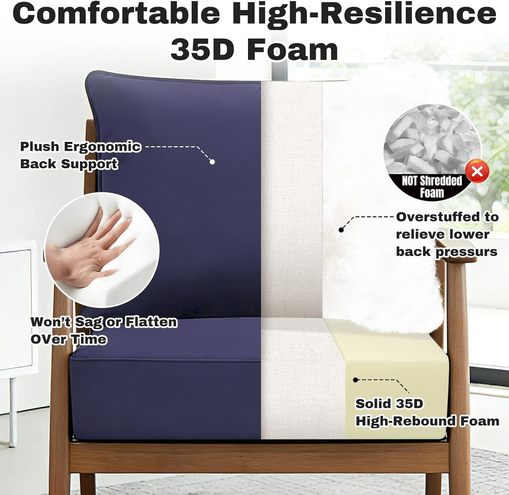 Waterproof Outdoor Patio Chair Cushion Set