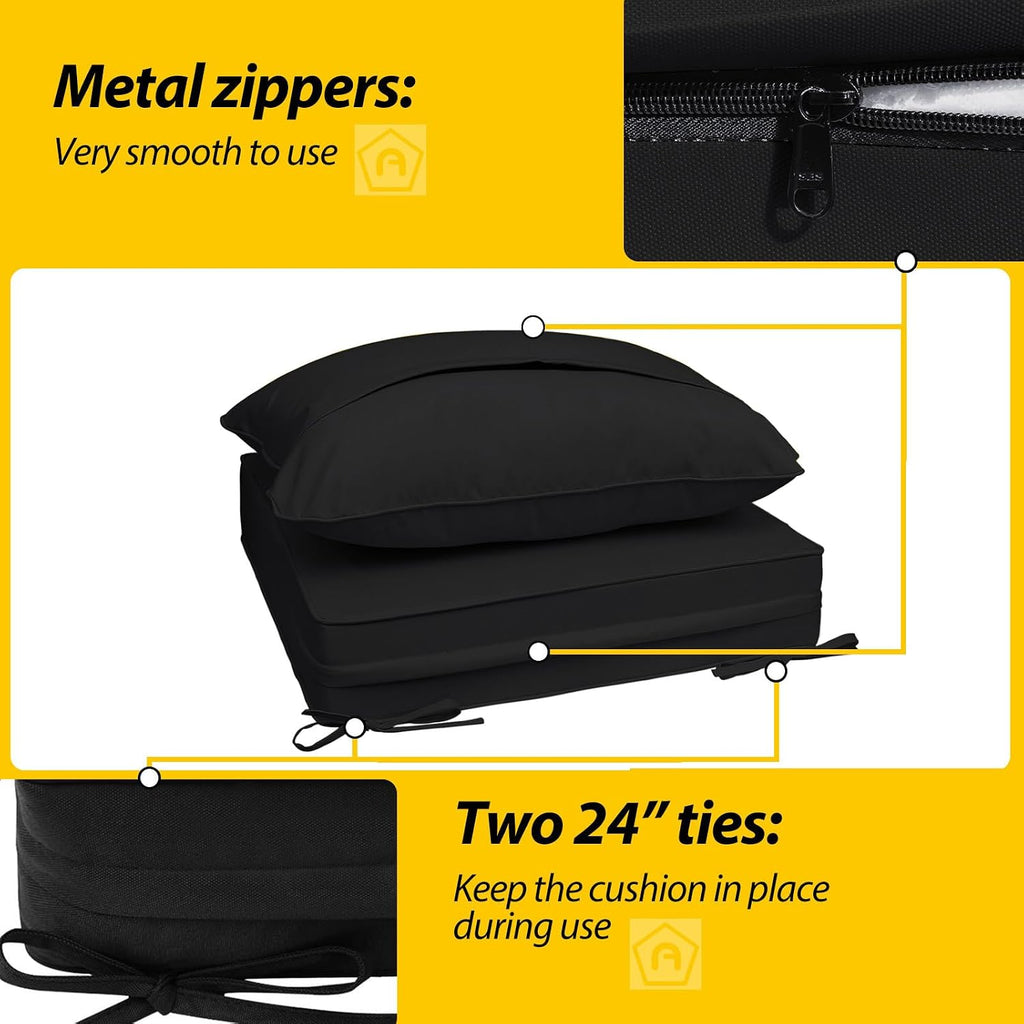 Outdoor Deep Seat Cushions Set of 2