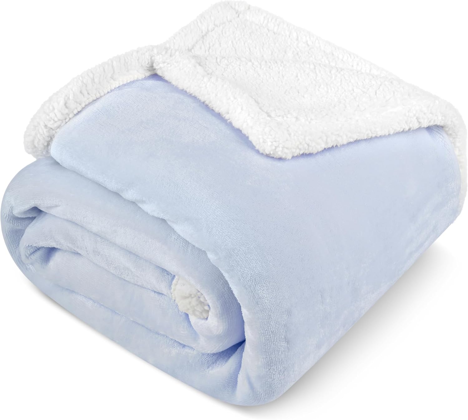 Reversible Sherpa Fleece Throw Blanket