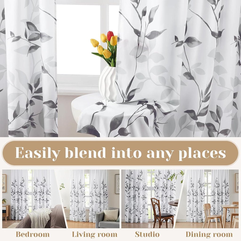 Floral Privacy Sheer Curtains
