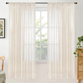 Beige Linen Semi Sheer Curtains