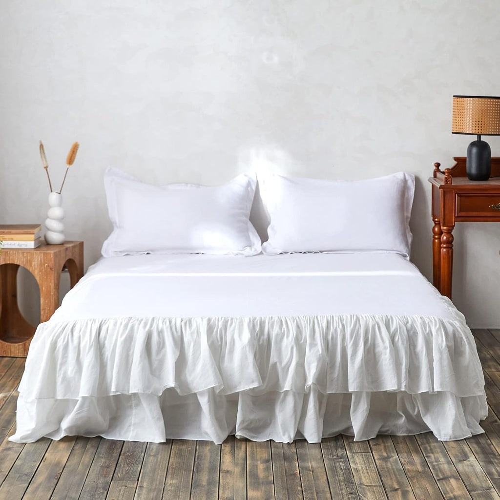 Cotton Voile Ruffled Bed Skirt