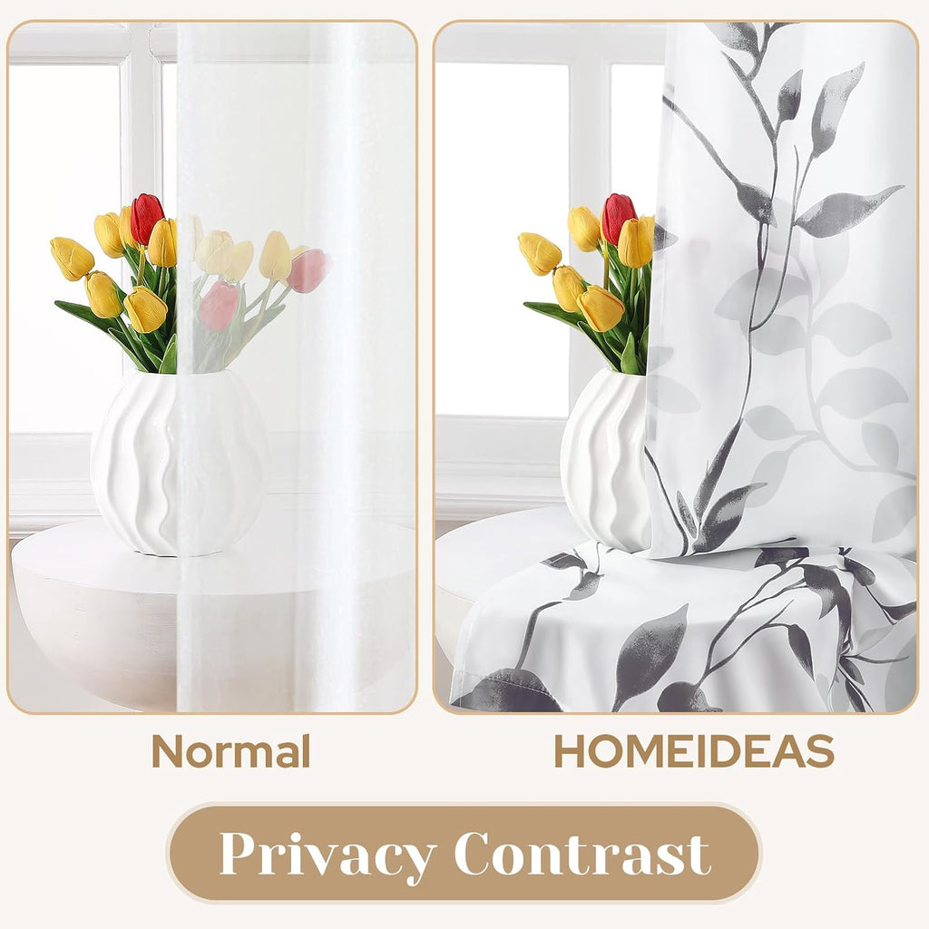 Floral Privacy Sheer Curtains