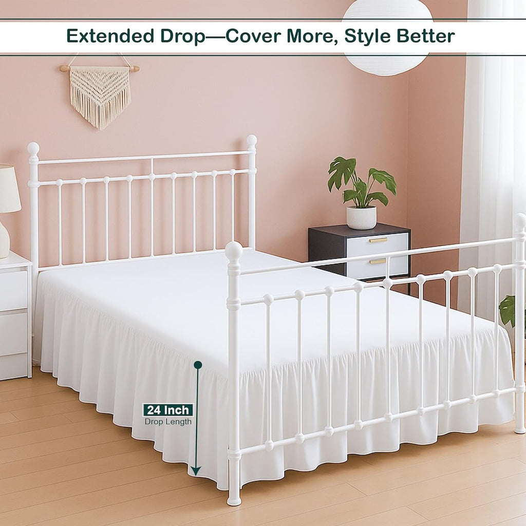 Microfiber Split Corner Ruffled Bed Skirt