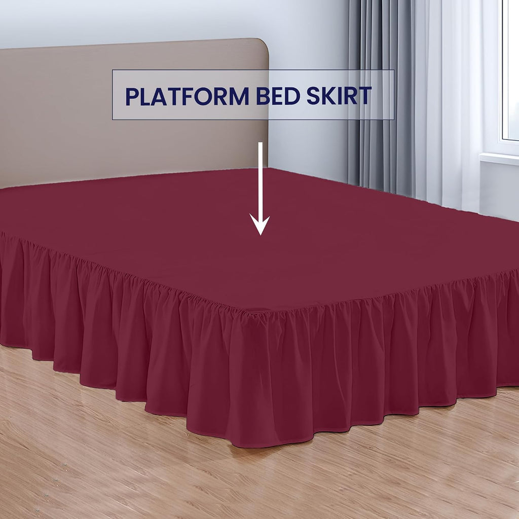 Bedding Split Corner Ruffled Bed Skirt