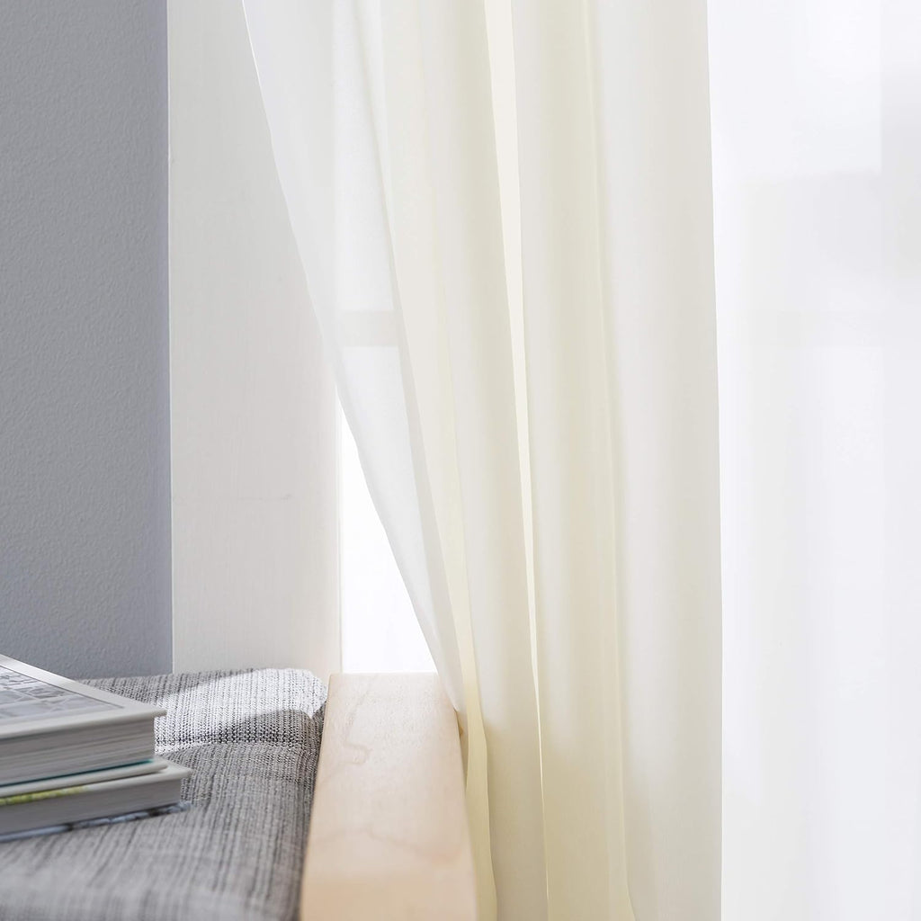 Solid Ivory Sheer Curtain