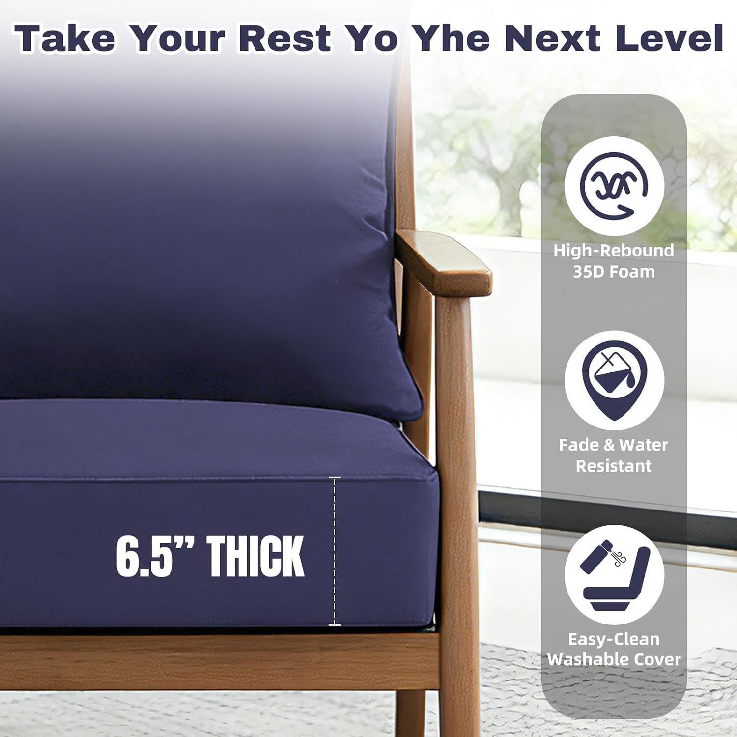Waterproof Outdoor Patio Chair Cushion Set