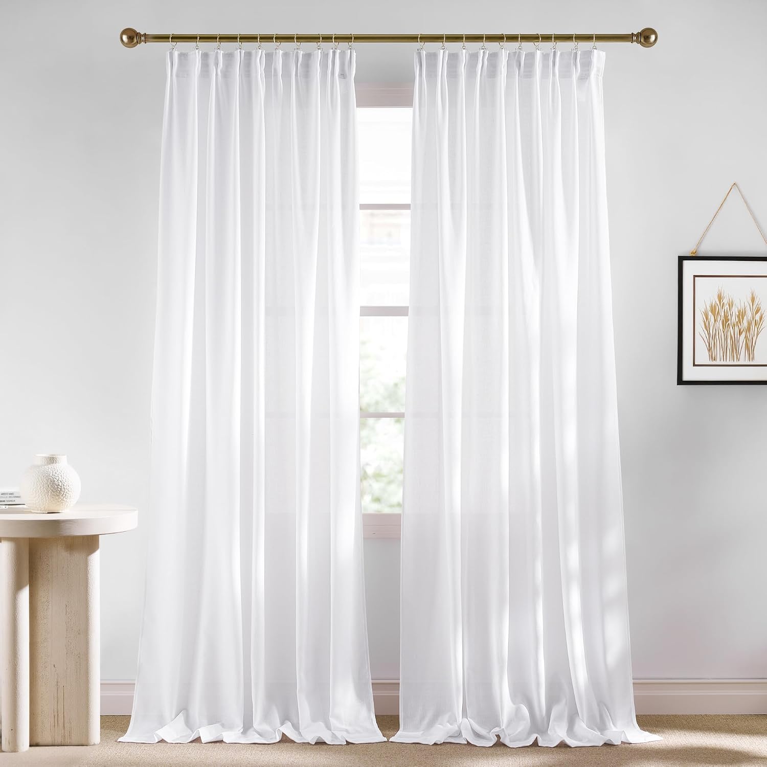 Linen Semi Sheer Curtains