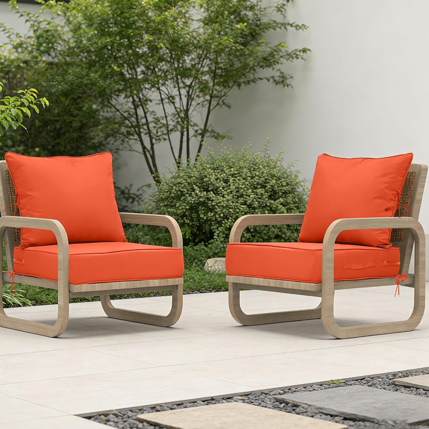Outdoor Waterproof Deep Seat Cushions Set of 2
