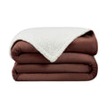 Reversible Sherpa Fleece Throw Blanket
