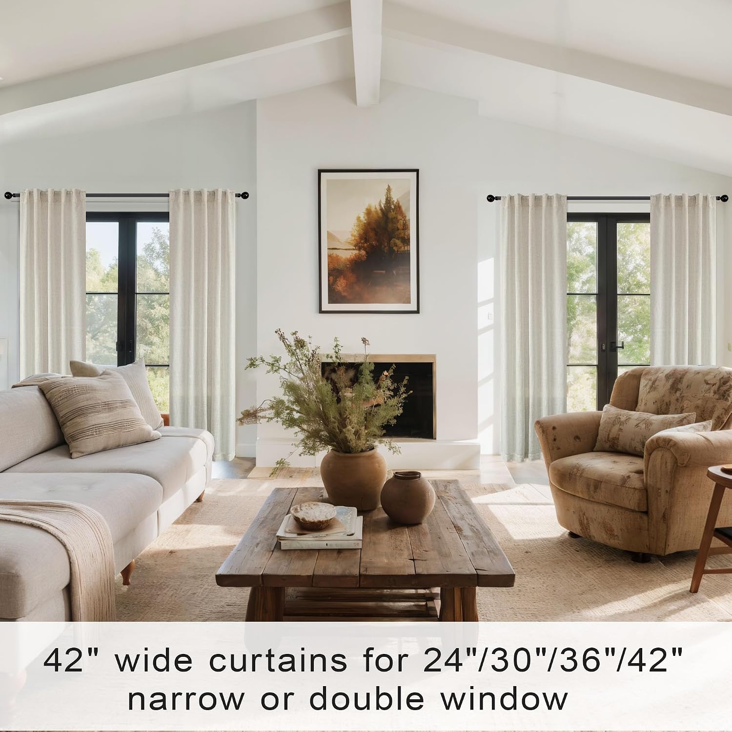 Linen Sheer Window Curtains