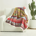Boho Sherpa Fleece Throw Blanket
