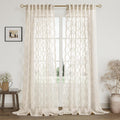 Embroidered Tuft Semi Sheer Curtains