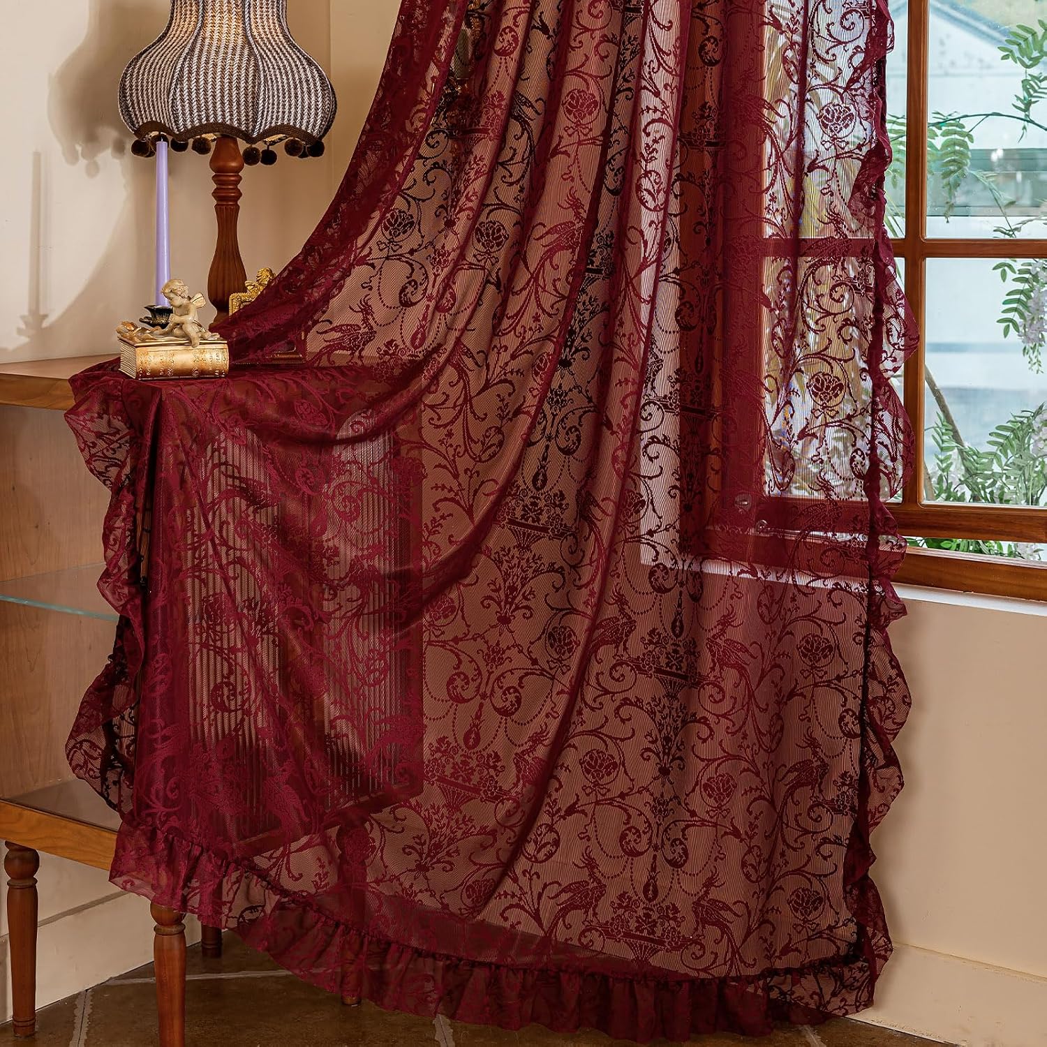 Floral Lace Sheer Curtains