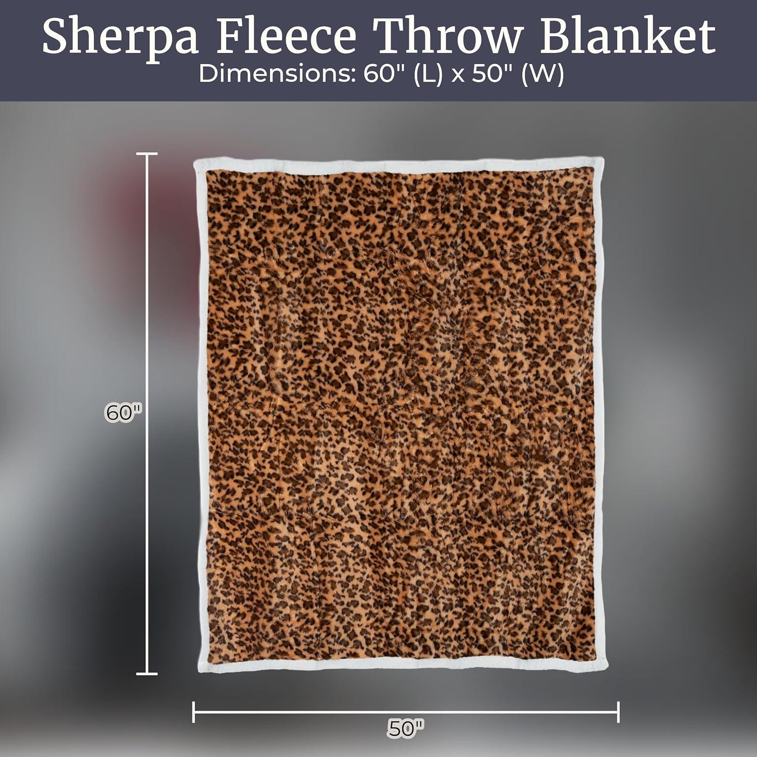 Lavish Home Leopard Reversible Sherpa Throw Blanket