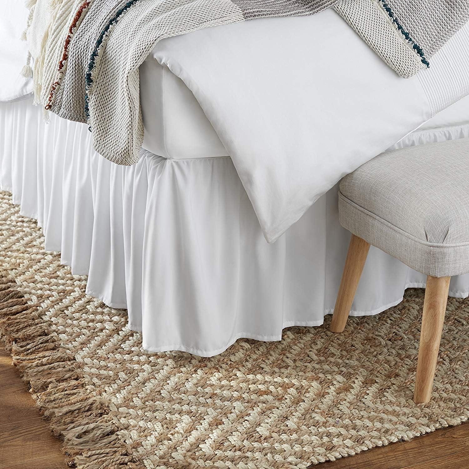 Split Corner Ruffled Bed Skirt