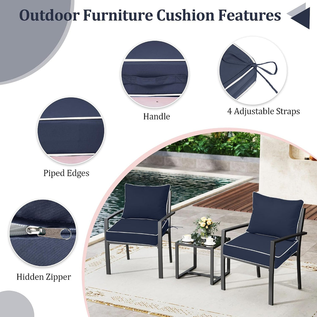 Waterproof Deep Seat Patio Cushions Set of 2