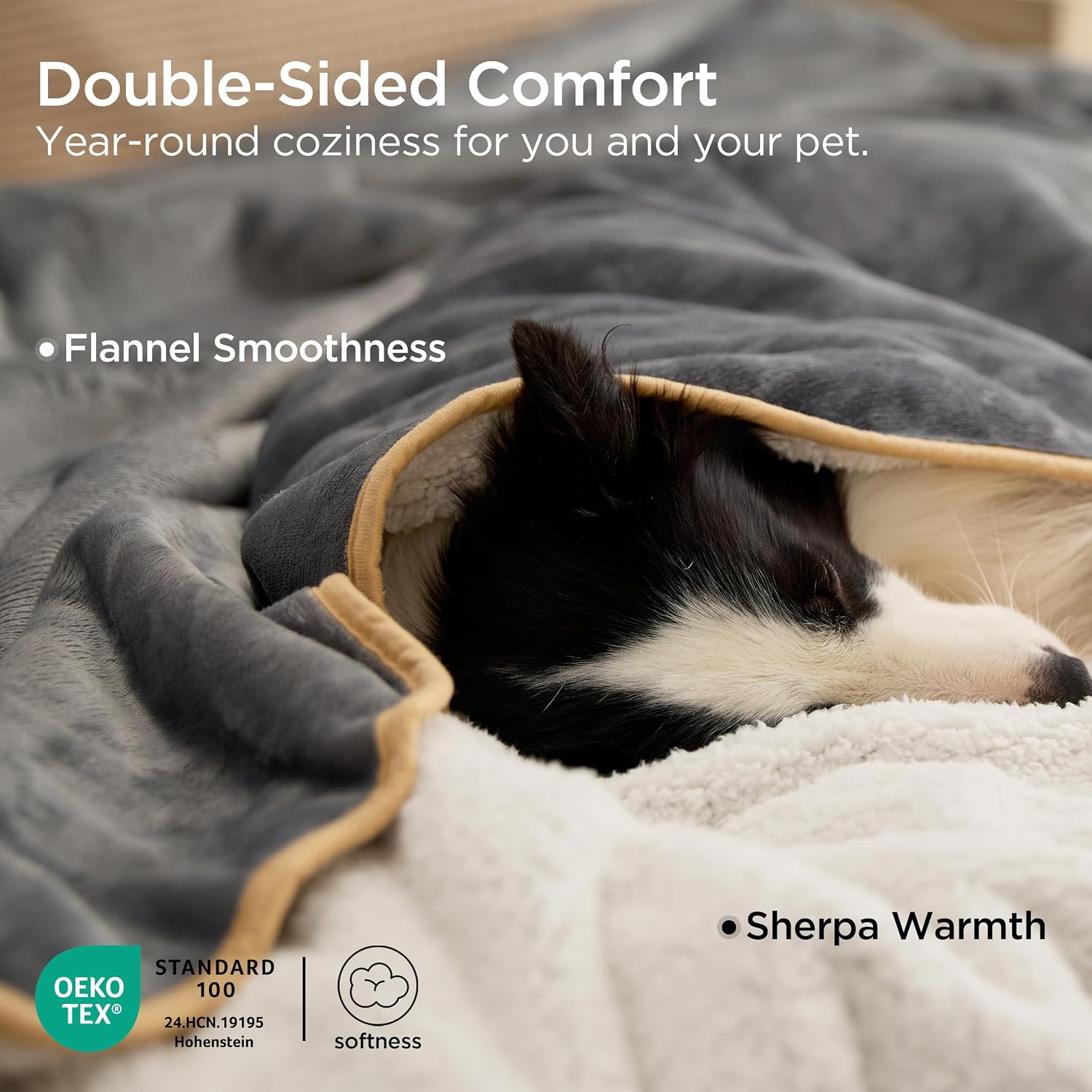Waterproof Sherpa Fleece Pet Throw Blanket