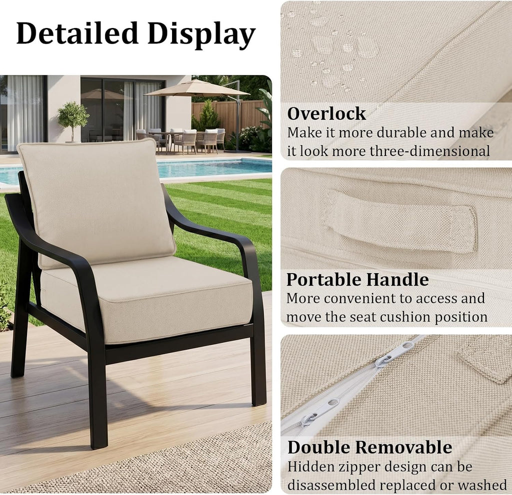 Waterproof Outdoor Patio Cushions Set of 2
