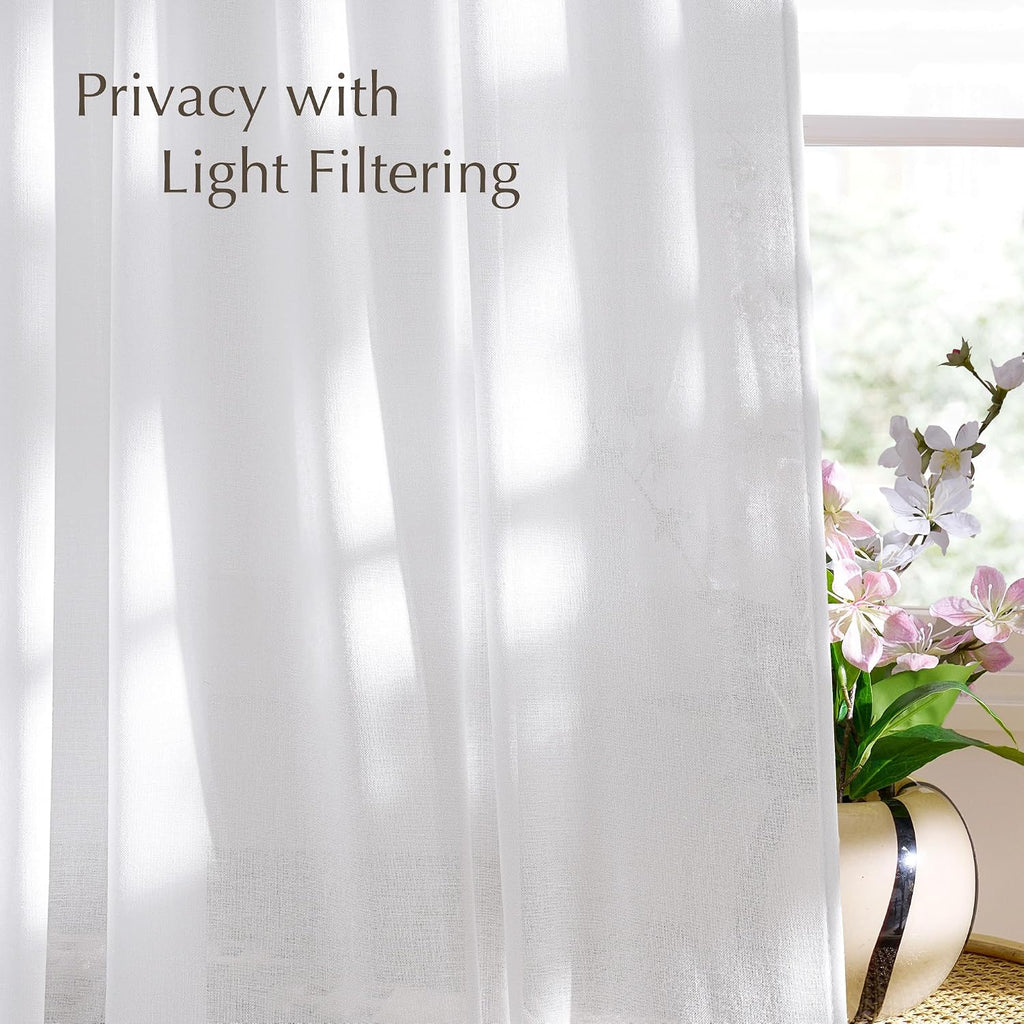 Linen Semi Sheer Curtains
