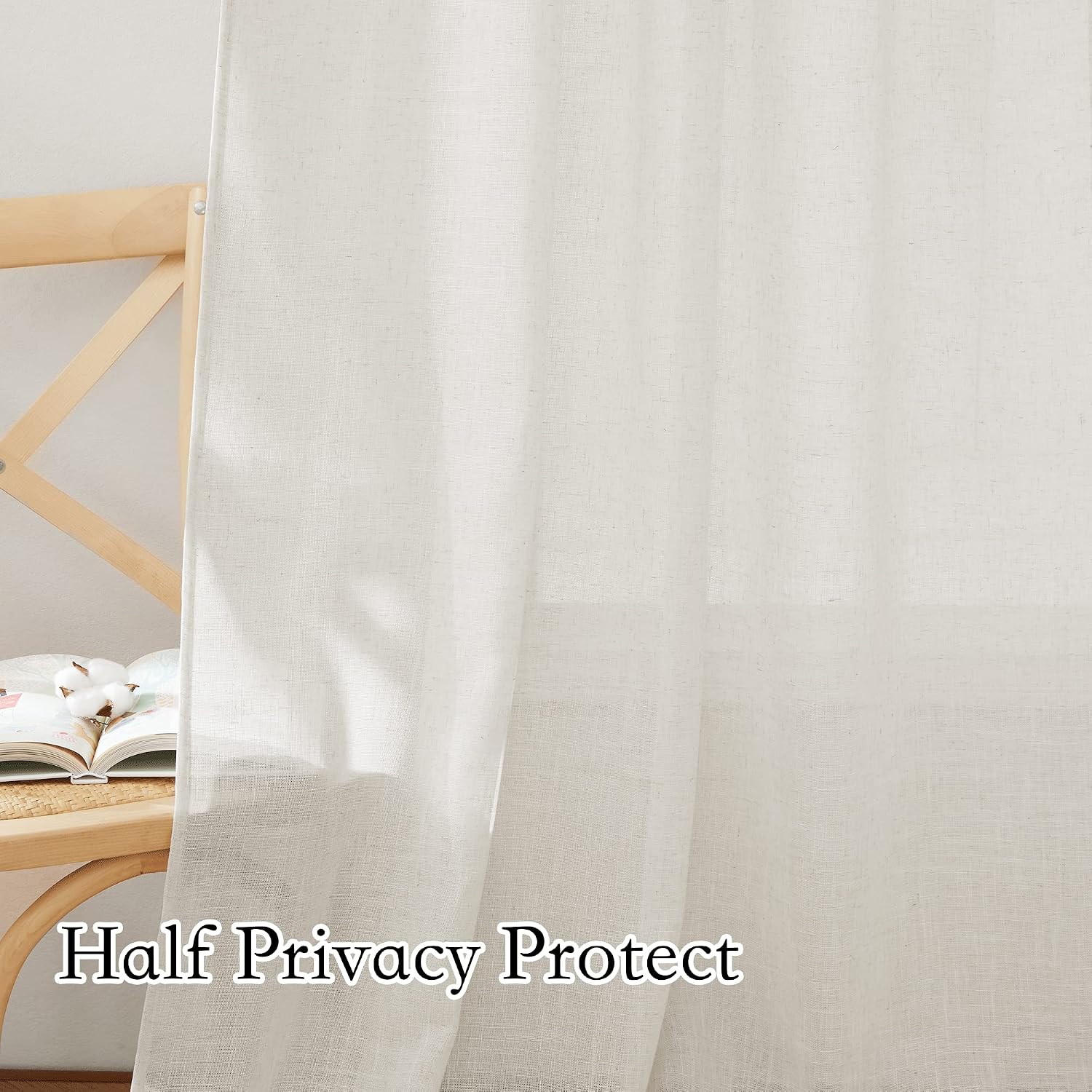 Linen Blend Semi Sheer Curtains