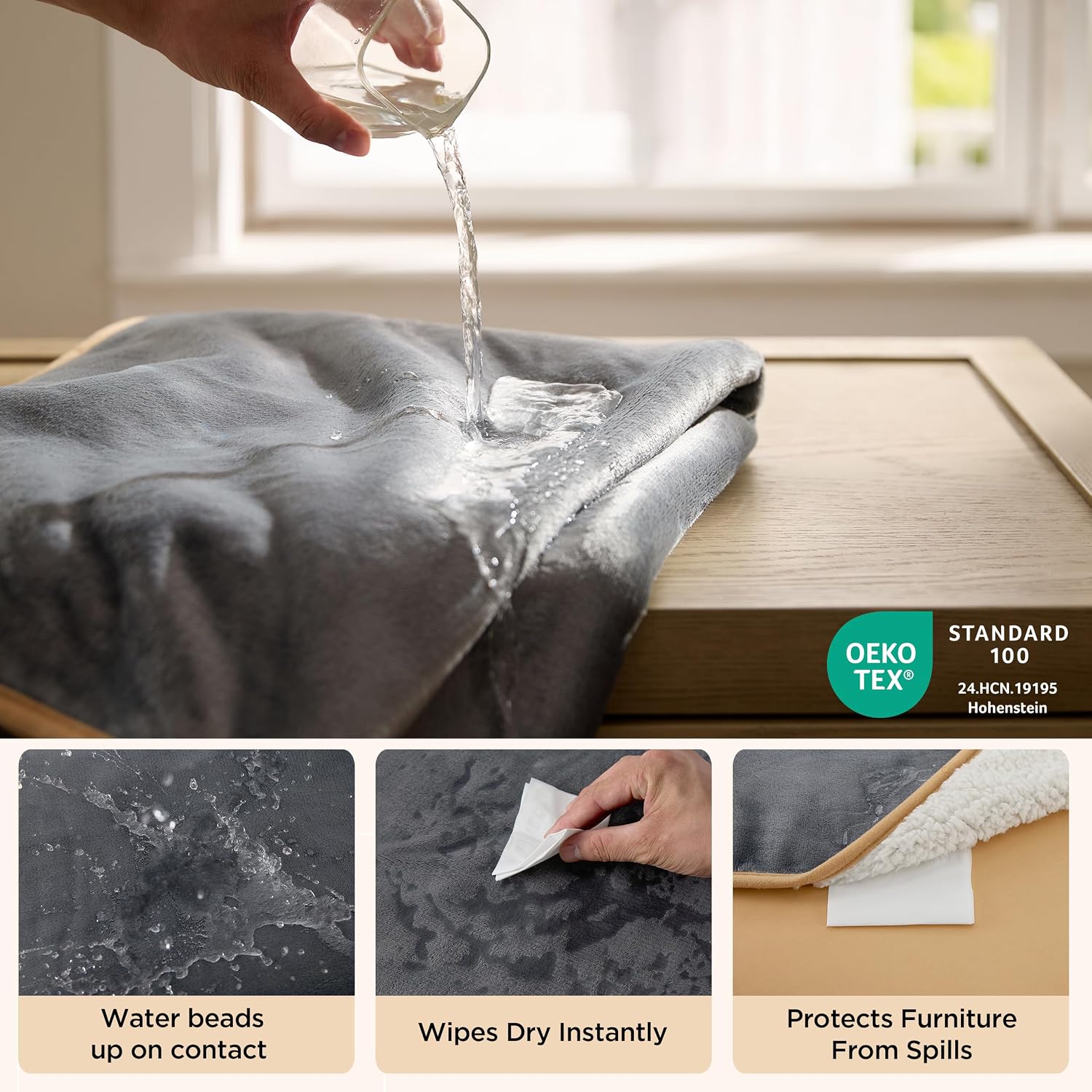 Waterproof Sherpa Fleece Pet Throw Blanket