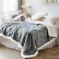 Waterproof Reversible Sherpa Fleece Throw Blanket